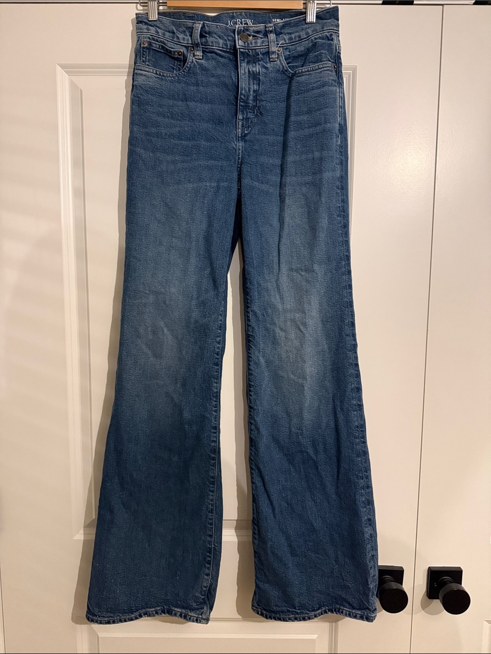 J. Crew Semi-Stretch High-Rise Flare Denim Trouser Jeans 26 Tall 26T